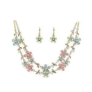 The Skyline Collection Garden Party Pastel Necklace and Earrings Set